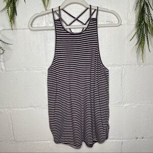 Calia Carrie Underwood Striped Racerback Tank Purple & Grey Size Size Small